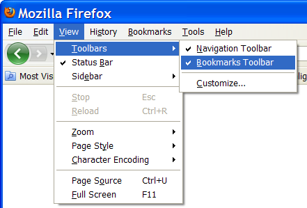 firefox bookmark toolbar
